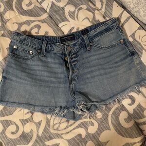 Lucky Brand Button Fly Frayed Hem Denim Shorts Size 8 / 29